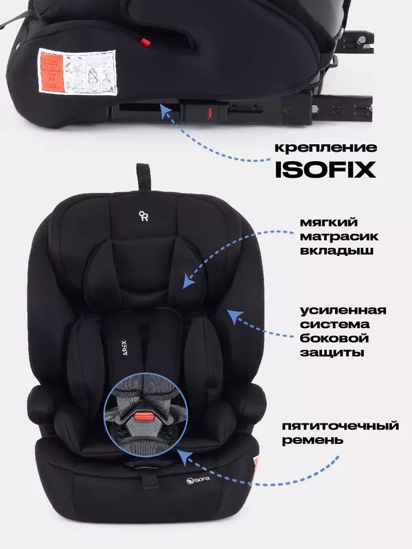 Автокресло Rant Basic Apex isofix 1-2-3 (9-36 кг) Black