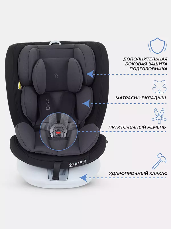 Автокресло Rant Drive Isofix 0/1/2/3 (0-36 кг) Grey